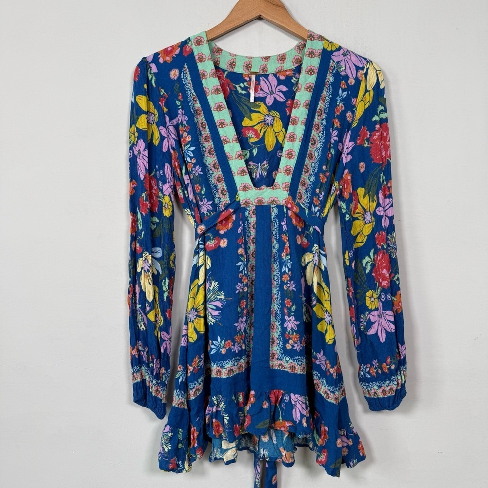 Free People Violet Hill Printed Tunic Top, Size 4, Excellent Condition!